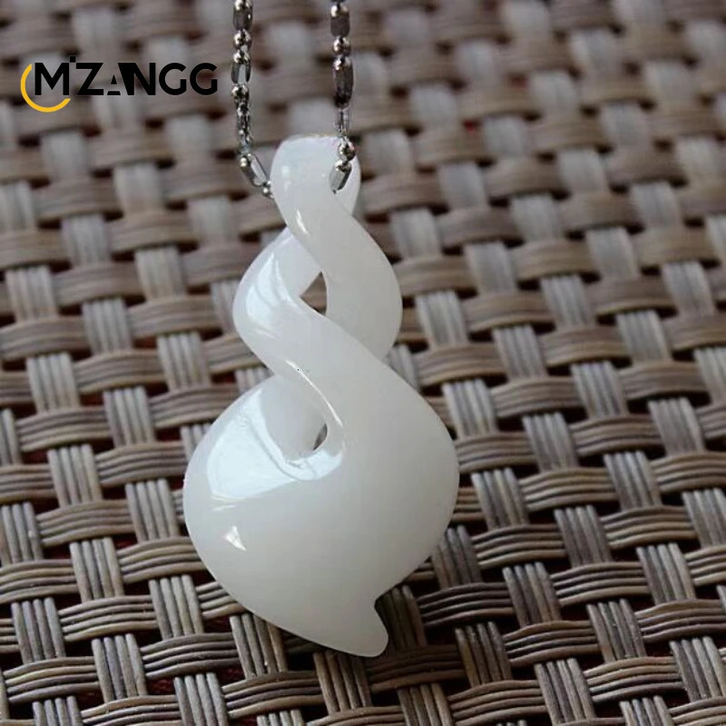 Natural Handcarved Green Jade Pendant Lucky Wealth Fashion Ladies Necklace Men Personalized White Amulet Holiday Gift 260309