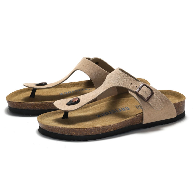 ORFISOCK 2026 Hot Summer Classic Casual Designer Flat Slippers Leather High Quality Breathable Outdoor Beach Shoes Sandals for Men and Women
