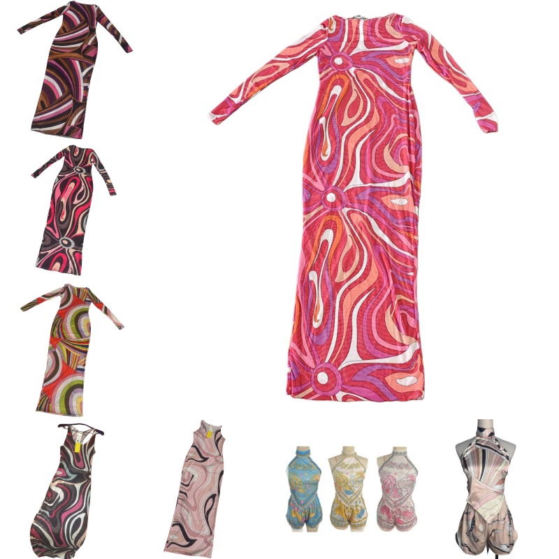 Luxury Seaside Resort Dress Summer Yacht Sexy Sleeveless Beach Maxi Dress Halter Vest Print Shorts Vacation Set