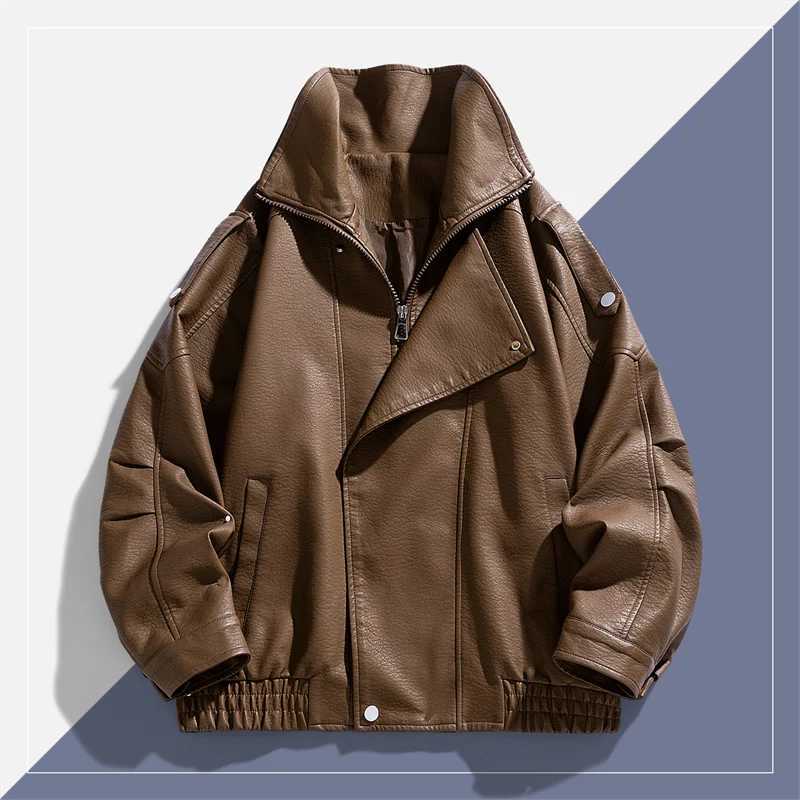 Autumn Winter New Outdoor Handsome Windproof Breathable Leather Jacket Comfortable Multi functional Trendy Jacket M260309