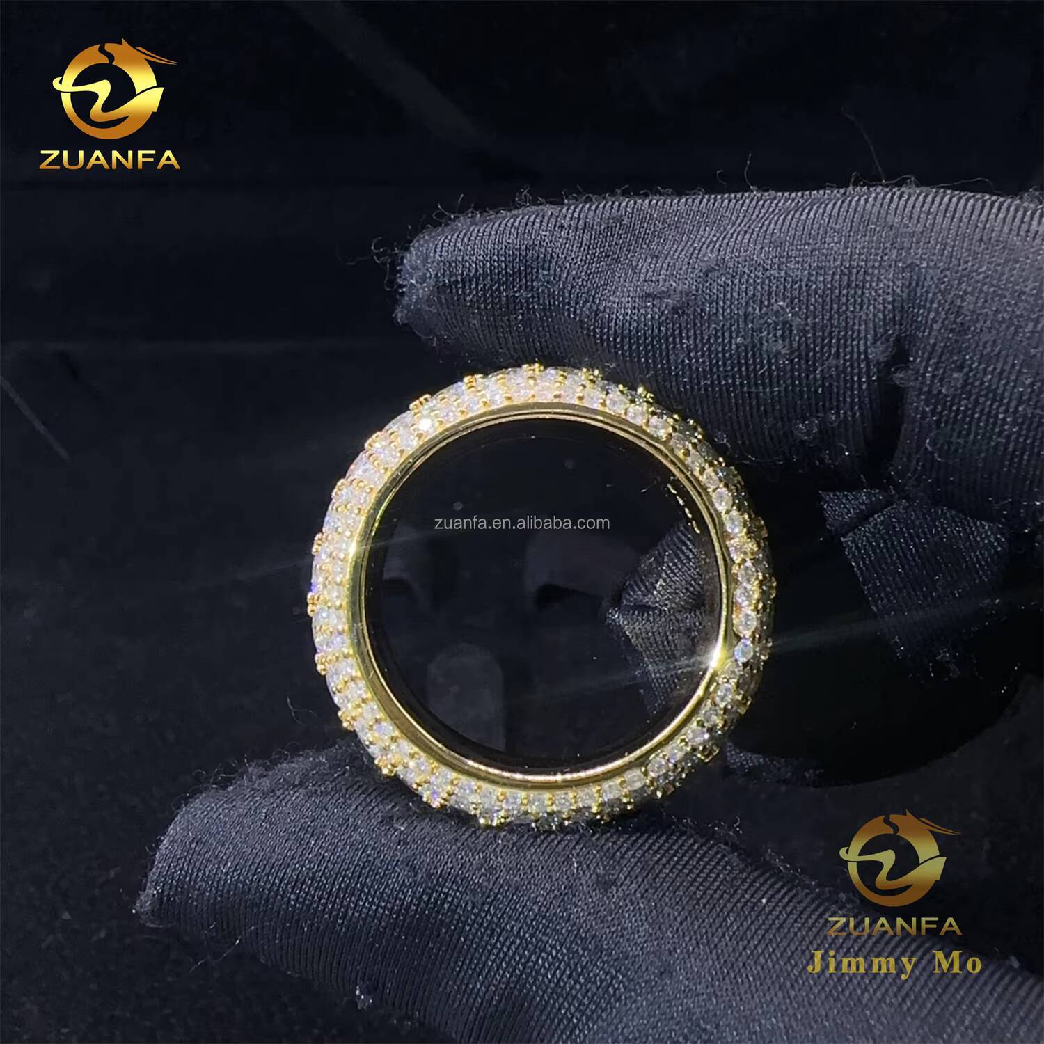 High End Luxury 925 Solid Silver Bridal Wedding Jewelry VVS1 5Rows Stone VVS1Brilliant Moissanite Eternity Engagement Band Ring