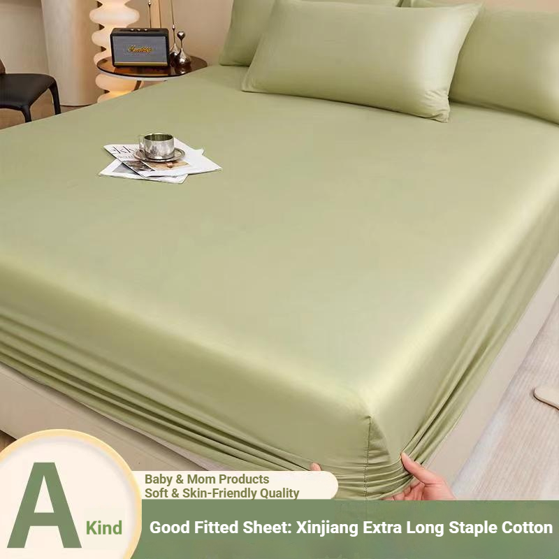 100% Cotton Fitted Sheet Single Mattress Protector Full-Coverage Non-Slip Sheet Set Wholesale