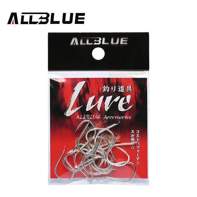 ALLBLUE Metal Jig Hook Jigging Spoon Saltwater High Carbon Steel Small Soft Worm Fishhook 9#-17# S260305