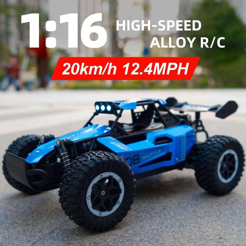 1:16 Scale 2WD Remote Control Car, 20KM/H High-Speed Off-Road RC Vehicle with LED Lights, Drift Racing Toy for Kids Adults C260306