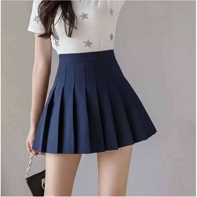 Pleated women's short autumn/winter 2025 new high waist slimming A-line plus size college skirt XJ260309