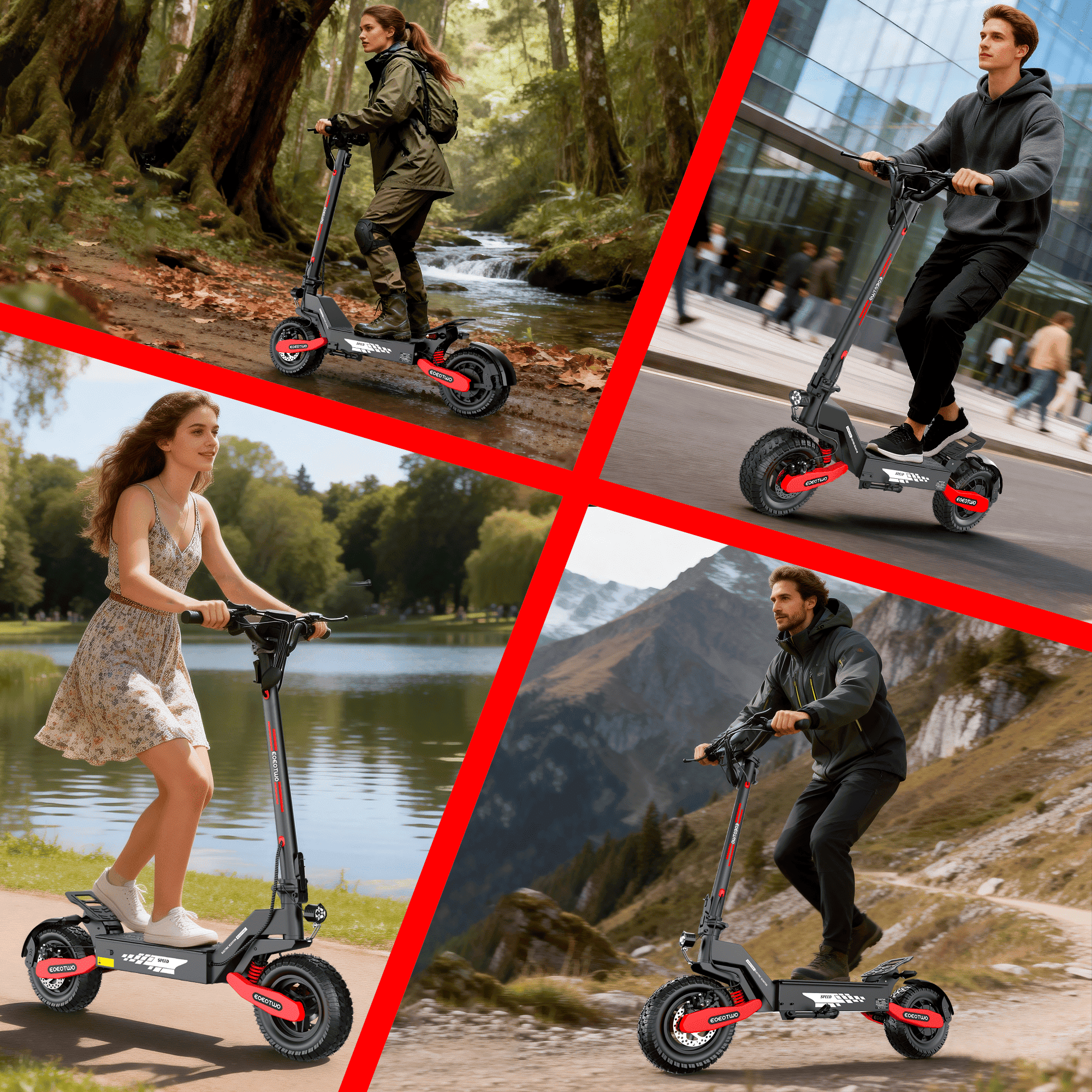 1200W Electric Scooter for Adults, O'ff R'oad Fast E Scooter, Up to 31 MPH Top Speed & 16/41 Miles Long Range, 11" Off-Road Tires, 330l