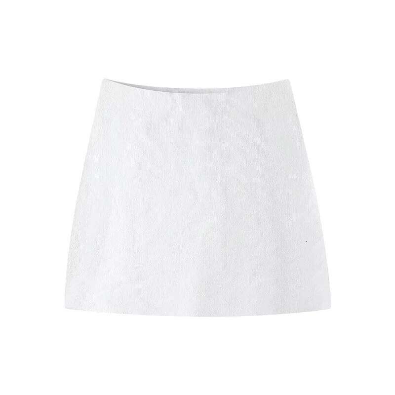 Willshela Women Fashion Solid Knitted A-Line Mini Skirt Vintage High Elastic Waist Female Chic Lady Skirts XJ260309