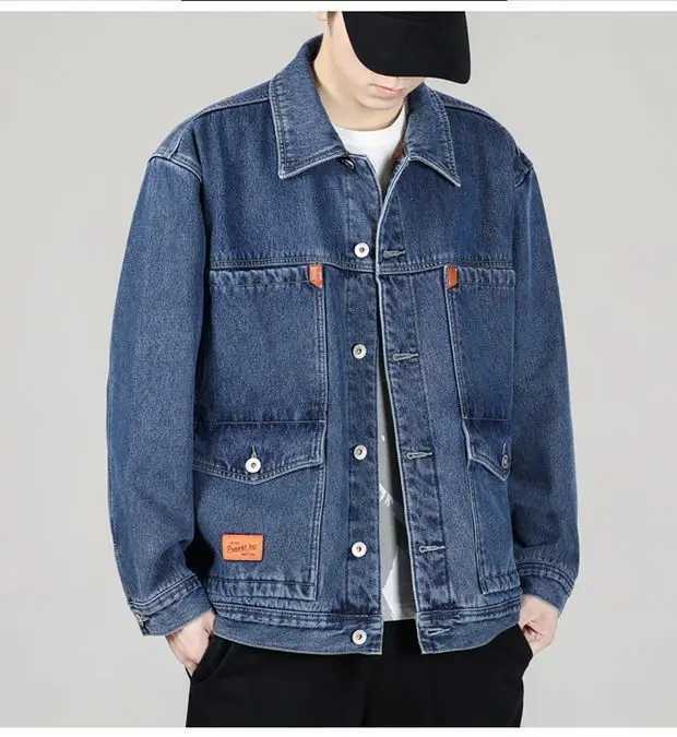 Winter 2026 Thermal Velvet Thickened Cotton-padded Coat Warm Men Clothing Denim Jacket Streetwear Blue Korean Fashion Coats M260309