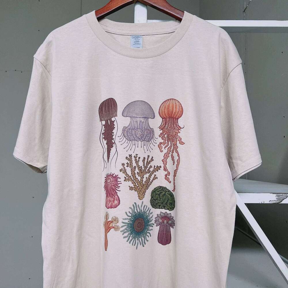 5316 JellyFish Seafood T-Shirt Women Vintage Grunge Aesthetic New Fashion, Women's T-Shirt, Comfortable, S XJ260306