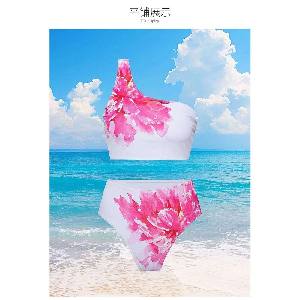 Bikini 2026 Quick Dry Swimsuit Sexy Tight Fit Ruffle Fast Drying Beachwear Summer One Shoulder Panties Set Ropa XJ260206