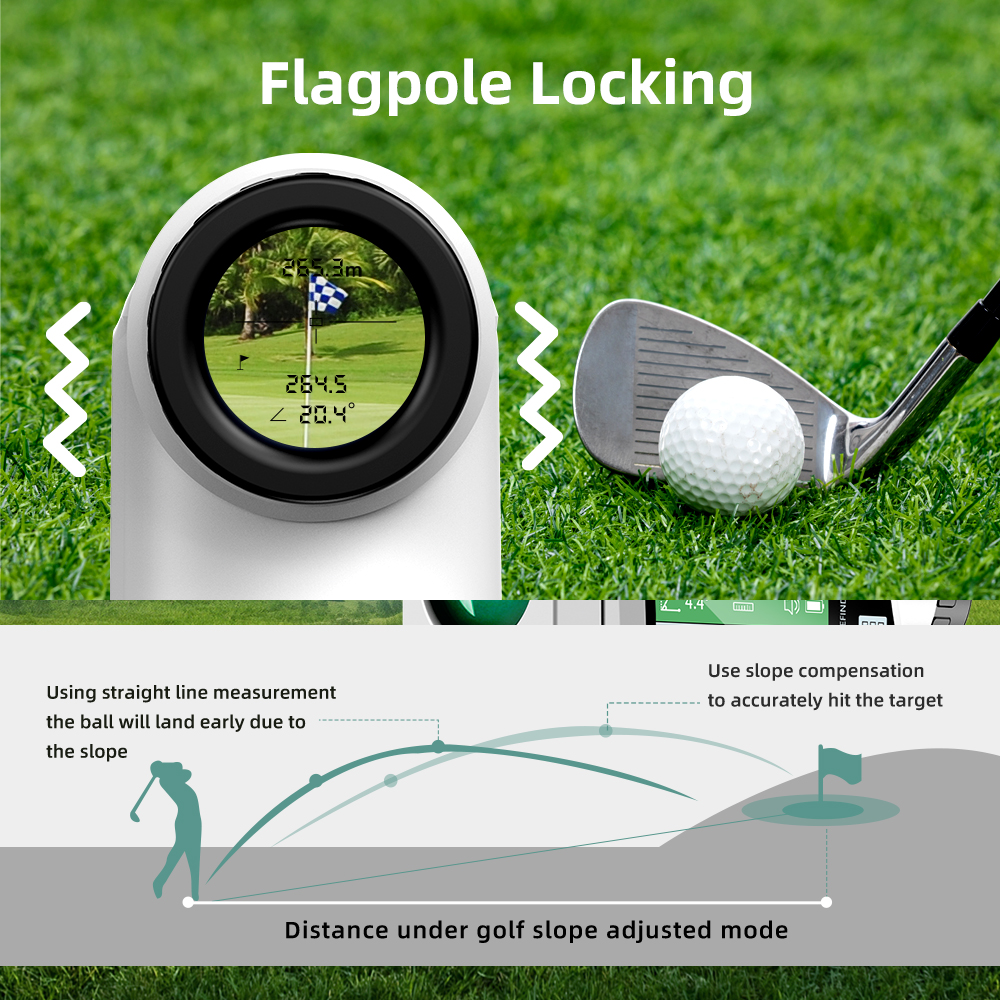 1000M Golf Laser Rangefinder with Multi Functional 10 Modes Voice-Announced Side Screen Golf Mode for Golfing or Hunting