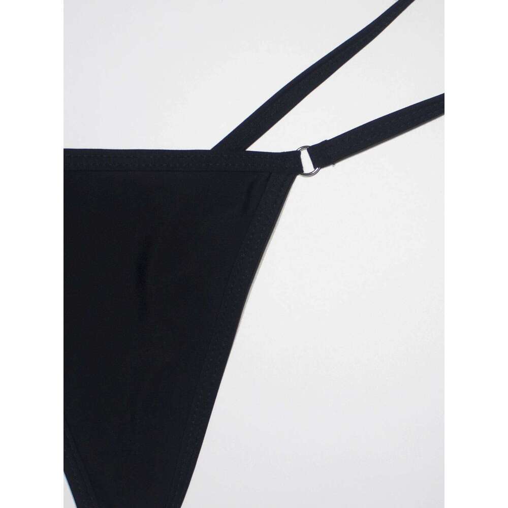 Women's Sexy Backless Triangle Bikini Set 2-Piece Strap Micro Swimsuit with Bottom for Summer Pool Parties And Beach Vacations XJ260206