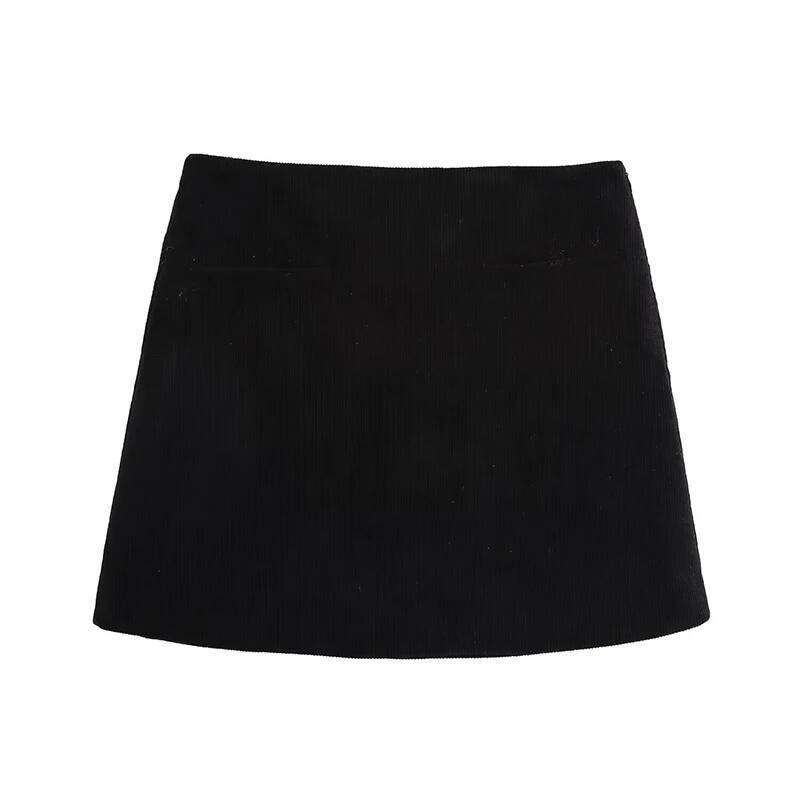 Willshela Women Fashion Solid Side Zipper A-Line Mini Skirt Vintage High Waist Female Chic Lady Skirts XJ260309