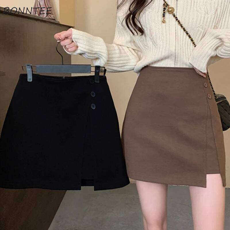 Skirts Women Design Korean Style All-match Lady Elegant Spring High Waist Slim Soft Streetwear Daily Retro Leisure Faldas XJ260309