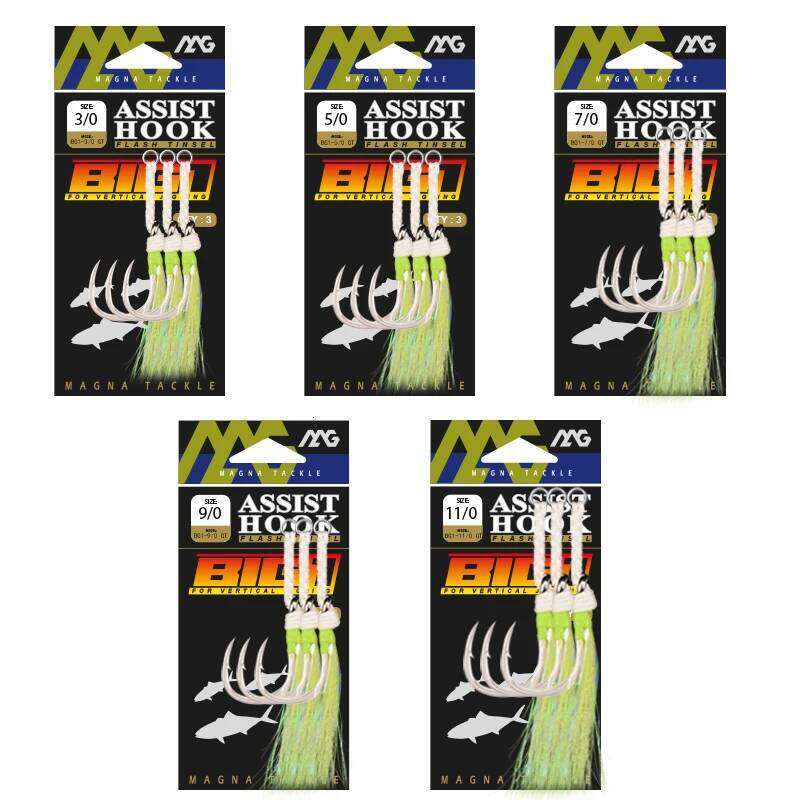 MAG Strong BG1-GT Single 3/0 5/0 7/0 9/0 11/0 Slow Jigging Hooks Fishing Jighook Assis hooks Fishhooks Jig Hook S260305