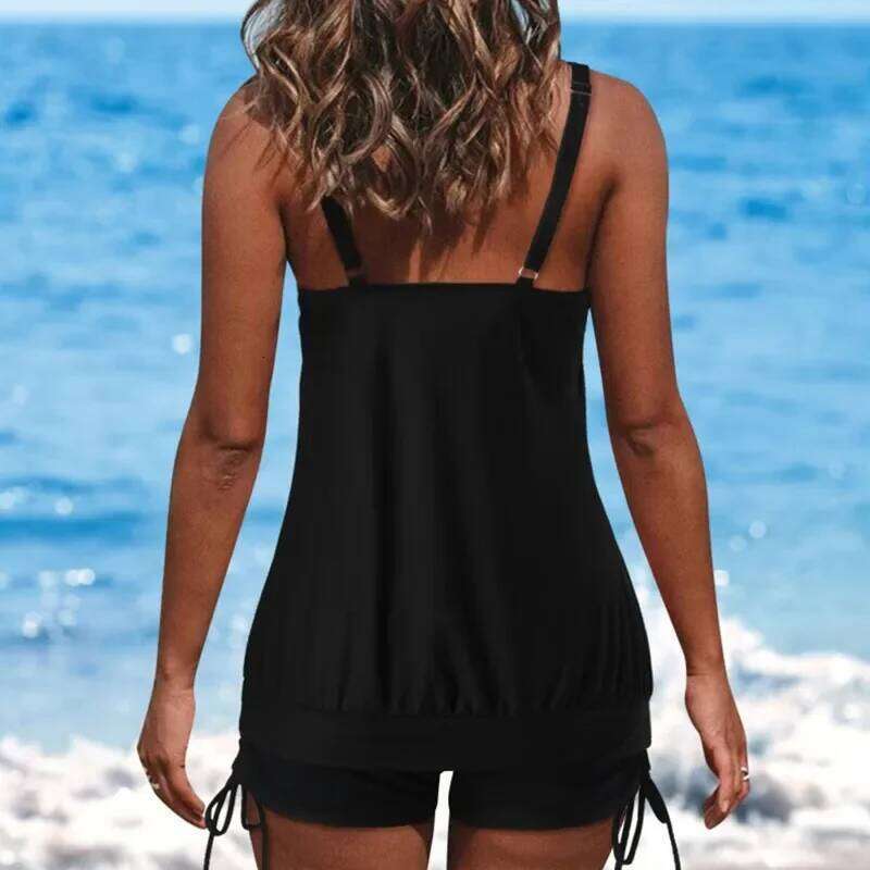 5XL Large Plus Size Swimsuit Women Tankini 2025 Sexy Bikini Two Pieces Set High Waist Swimwear Female Bathing Suit Beach Bathers XJ260206