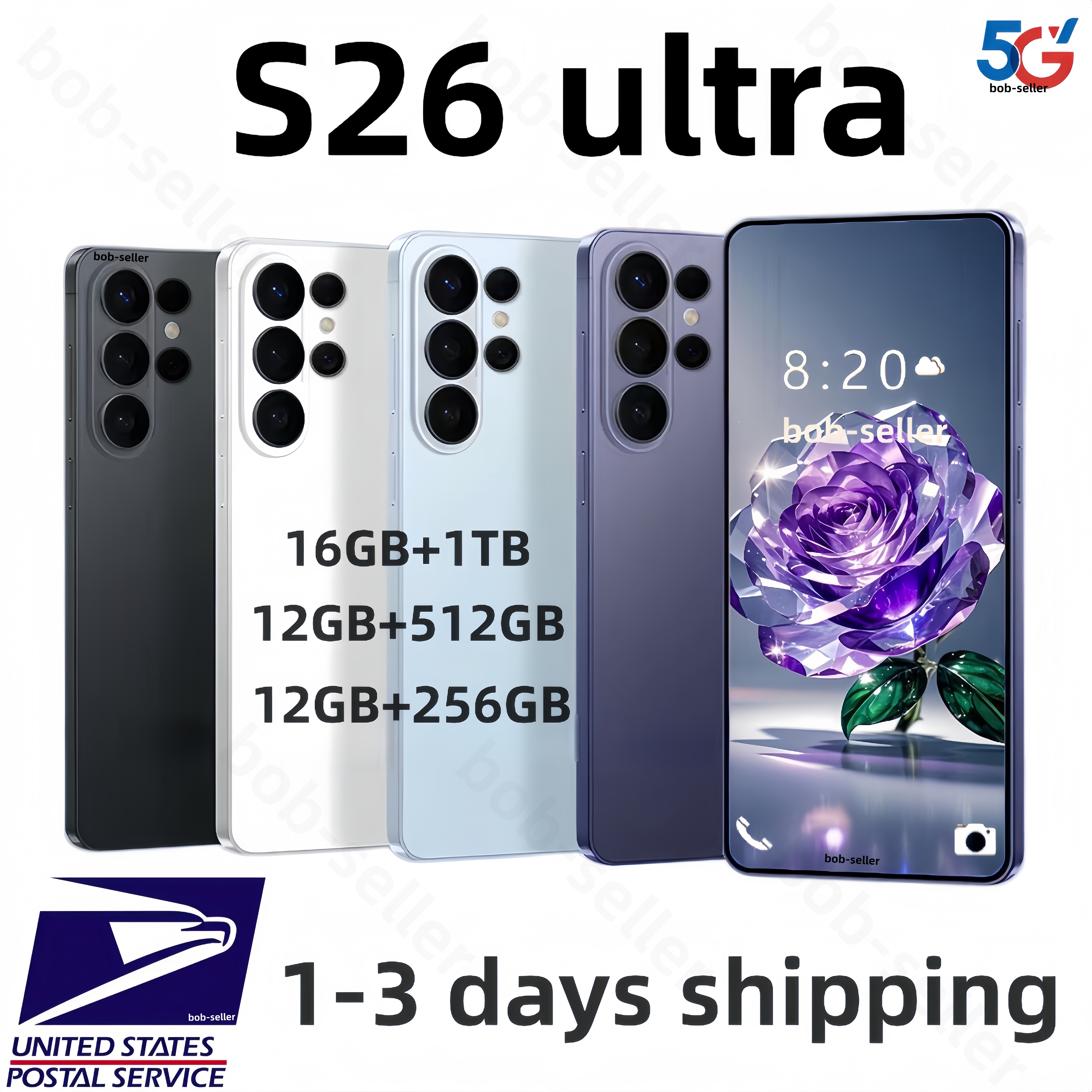 S26 Ultra Full Touch Screen 5G cell phone 16gb+1TB s26 S25 ultra Mobile Phones Original Facial unlock Android Smartphone mobile phone HD Camera GPS Play game dual card