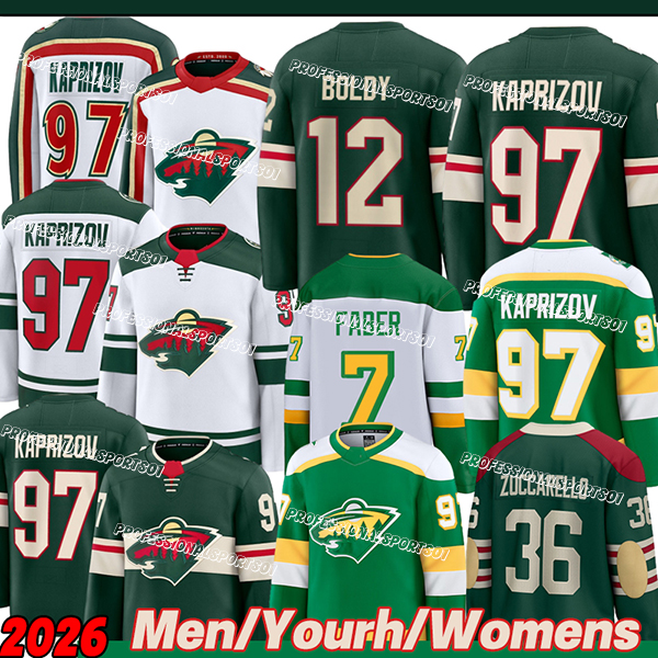 Minnesota city Wilds Jersey #43 Hughes 97 Kirill Kaprizov 12Matt Boldy 7Brock Faber 36Mats Zuccarello Hockey Jerseys 2026