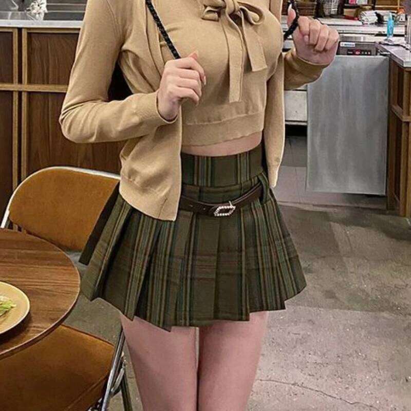 S-5XL Mini Skirts Women Pleated Spring High Waist Leisure Korean Style Fashion Simple Slim Students All-match Streetwear Faldas XJ260309