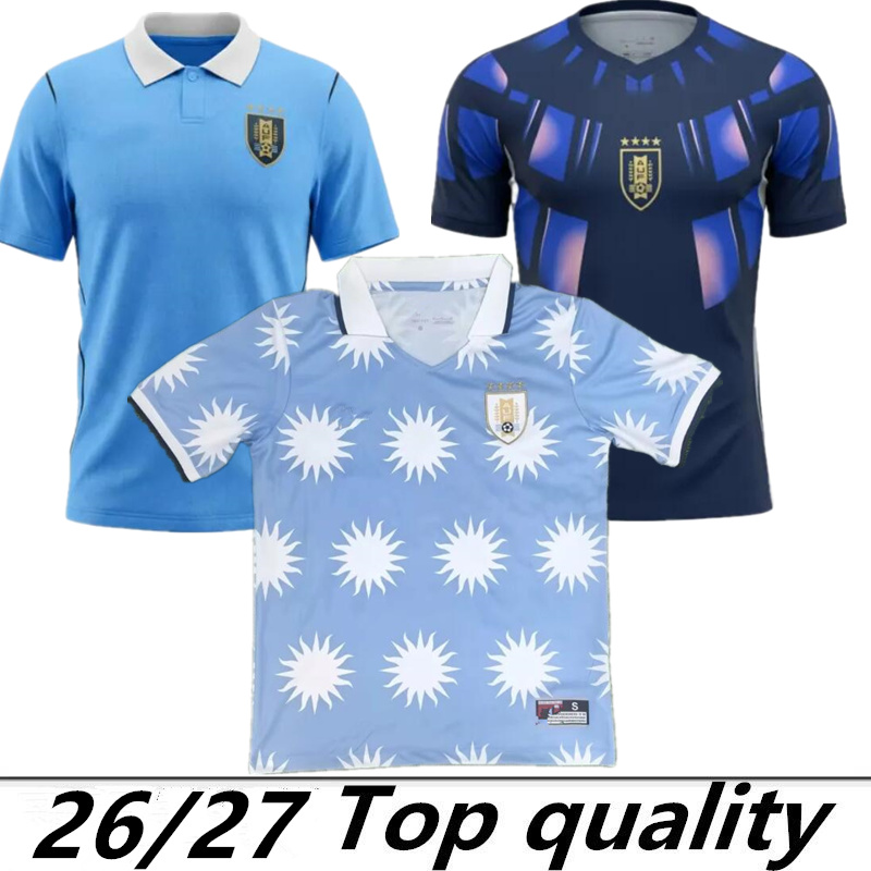 Fans Tops Tees 2026 Uruguay Soccer Jerseys Anniversary 26 27 NDE LA CRUZ GDE ARRASCAETA FVALVERDE LSUAREZ ECAVANI RBENTANCUR RARAUJO men kids kit home