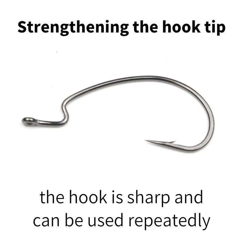 Fishing Hook High Carbon Steel Having Barbs Circled Crank For Soft Worm Bait Curved Fishhook Offshore Angling Curve Shank Tools S260305