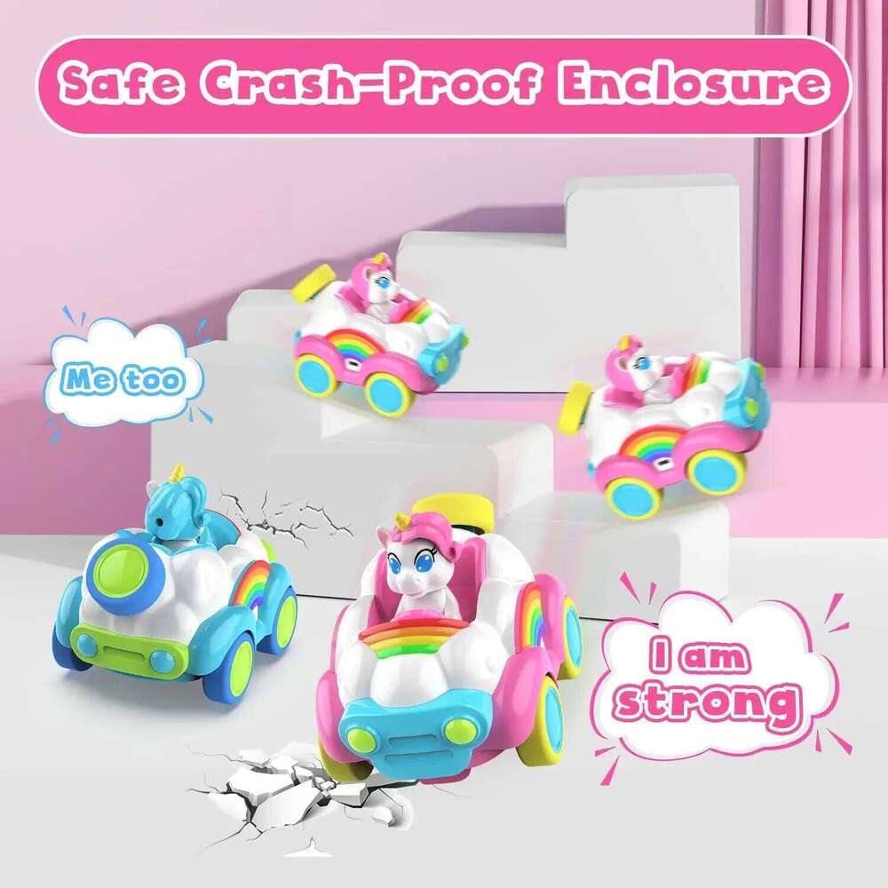 2pcs Remote Control 2.4Ghz RC Cars Kids Car Toys With Colored Lights, Music And Sound For Ages 2-6 Toddler C260306