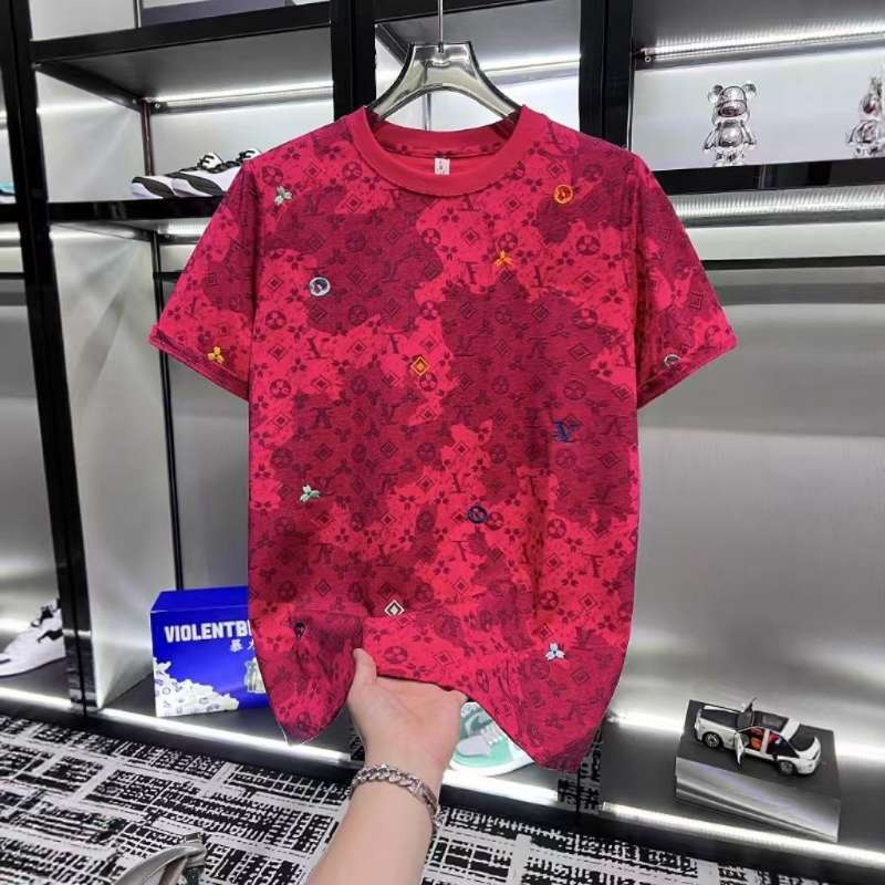 Summer New Fashionable Commuter Round Neck Versatile Printed Short Sleeve T-shirt Simple Large Asia Size