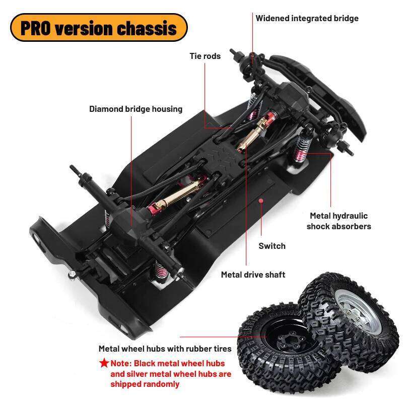 C8801 Pro 4WD RC Car 1/18 Scale Model 4x4 Off-road Remote Control Climbing Vehicle 12km/h High Speed 2.4G Crawler Toys for Kids C260306