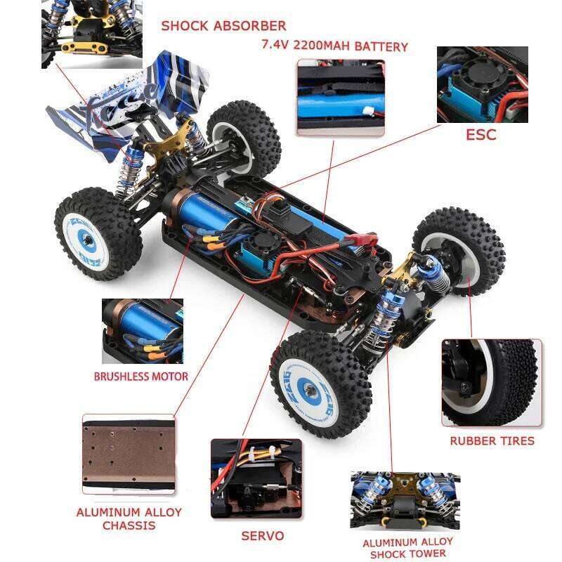 WLtoys 124017 1:12 75KM/H Racing RC Cars 4WD Brushless Motor High Speed Remote Control Off-road Drift Car C260306