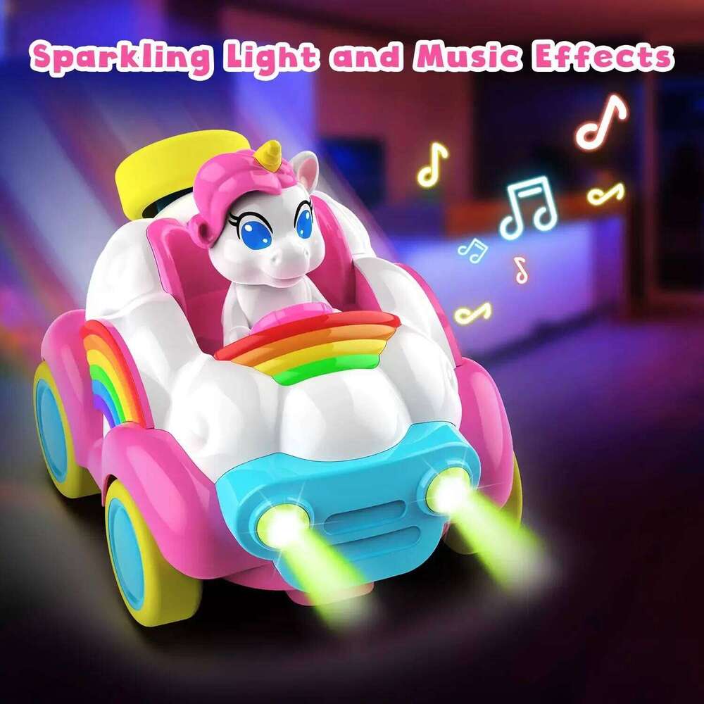 2pcs Remote Control 2.4Ghz RC Cars Kids Car Toys With Colored Lights, Music And Sound For Ages 2-6 Toddler C260306