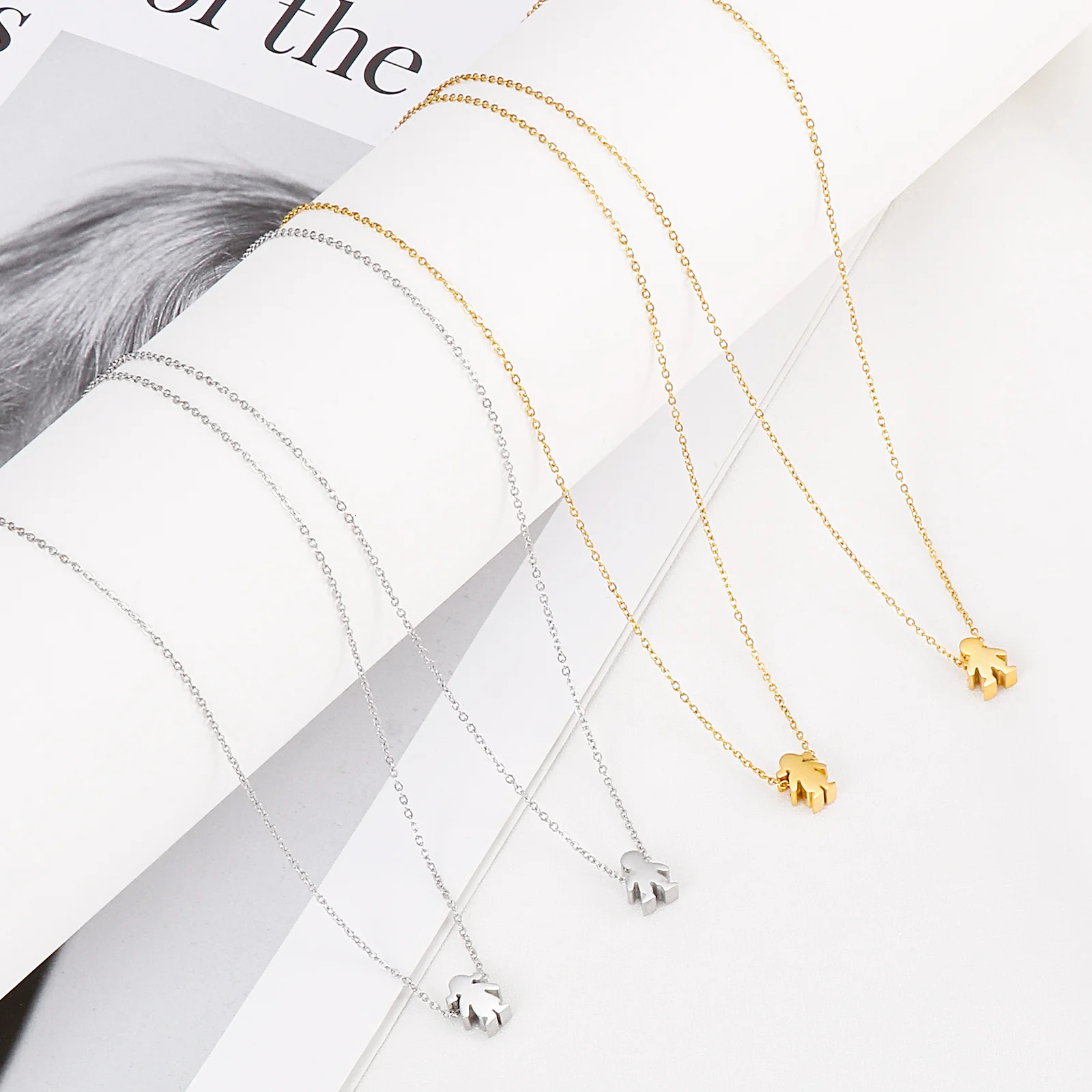 Boy Girl Kid Pendant Women Necklace Name Date Child Family Jewelry Engraved Stainless Steel Gold Color 260309