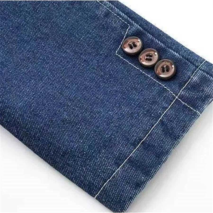 New 2026 Mens Spring Autumn Denim Suit Jacket Suit Collar Jeans Jacket Coat Trend Single-breasted Casual Men Clothing M260309