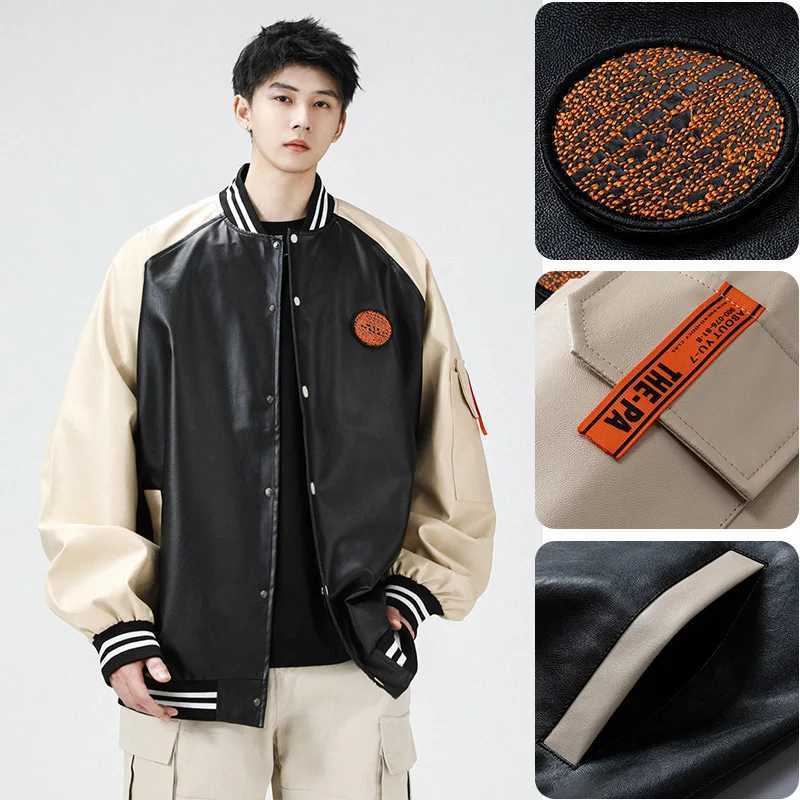 Couple Jacket Bomber Jackets American Woman Outerwear High Street Embroidered PU Leather Jacket Mens Loose Match Baseball Coat M260309