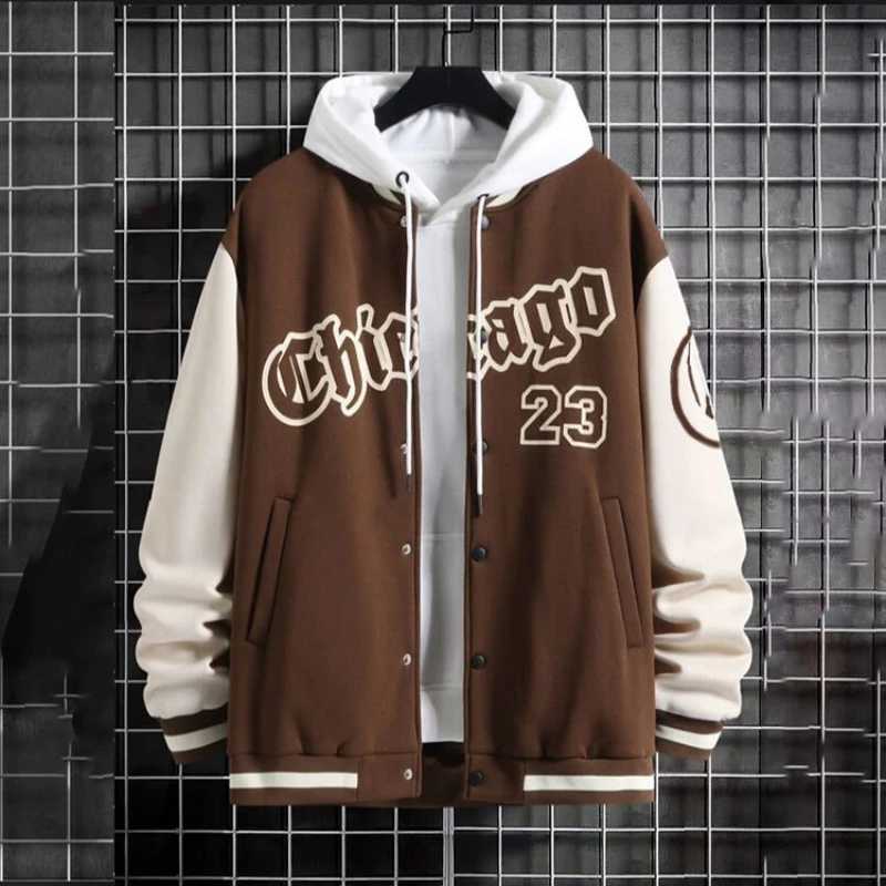 Mens Spring and Autumn Seasons Fashion Brand American Baseball Coat Loose Casual Jackets for Men M260309