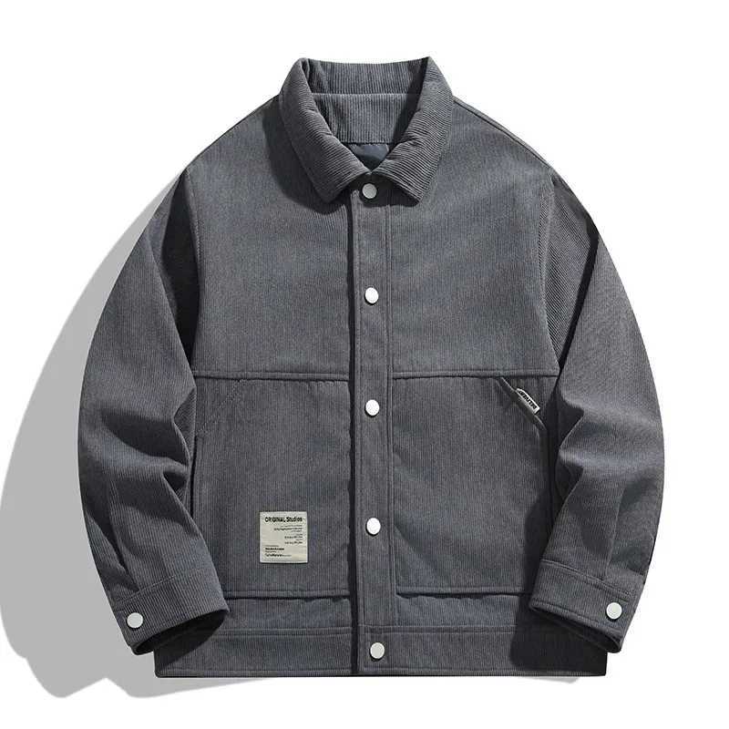 Corduroy Mens Jacket Outwear Spring Autumn New Men Lapel Coat Simple Causal Comfy Tops Breathable Loose Cardigan M260309
