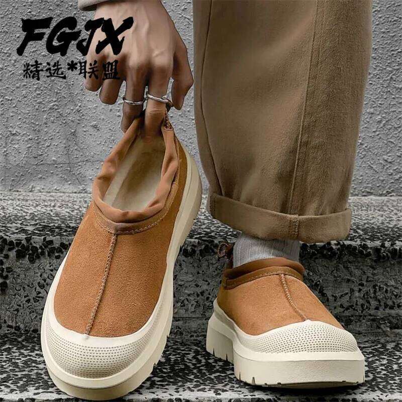 Snow Boots for Men Women Couples Thick-soled Heightening Leather Low-top Winter Cotton Shoes Are Cold-proof and Warm - view 5