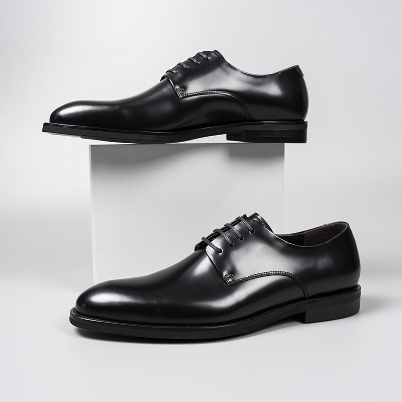 New Men's Leather Shoes Derby Wedding Lightweight Handmade Bright Surface Pearl Strap British Style Leather Footwear - view 6