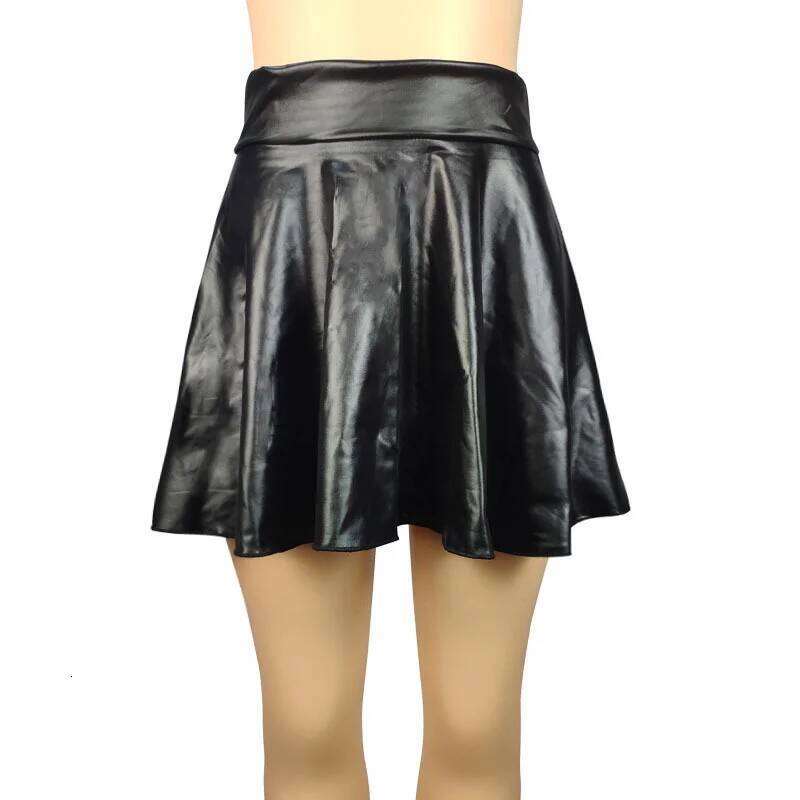 New Style Faux Leather Textured Half For Women Versatile Basic A-Line Umbrella Sexy And Slim Mini Skirt XJ260309