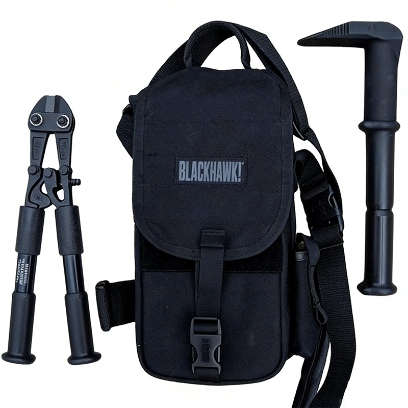 3-Piece Anti-Theft Firefighting Equipment Manual Tool Kit with Emergency Rescue Backpack (Black Fire Bag) - view 4