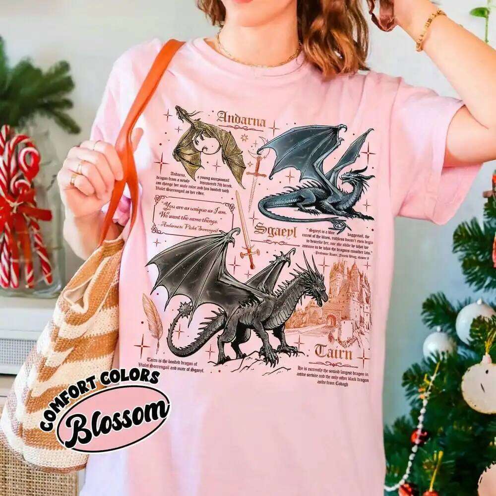 Women Retro Fourth Wing Dragon Comfort Basgiath War College Shirt Bookish Gift for Readers Funny Sweatshirt Streetwear XJ260306