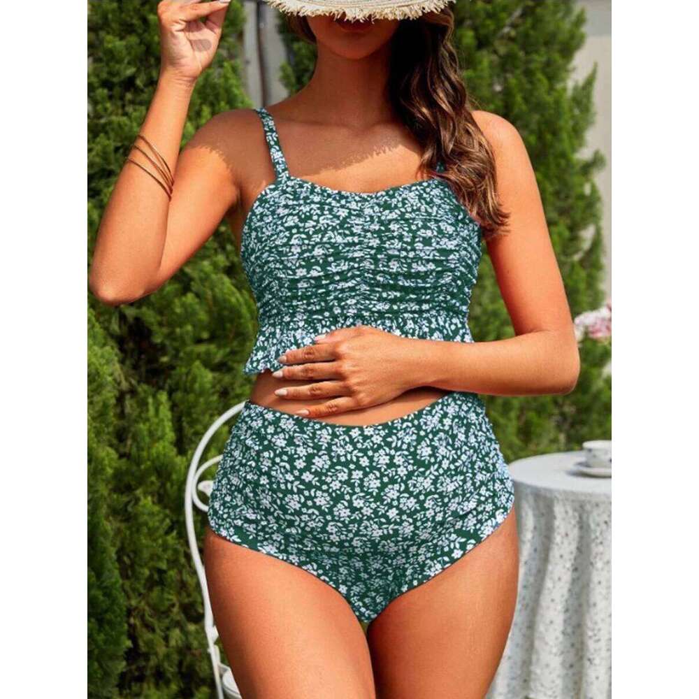 2025 High Waist Bikini Ruffle Pregnant Swimsuit Women Two Pieces Swimwear Female Bathers Bathing Swimming Swim Suit Beachwear XJ260206