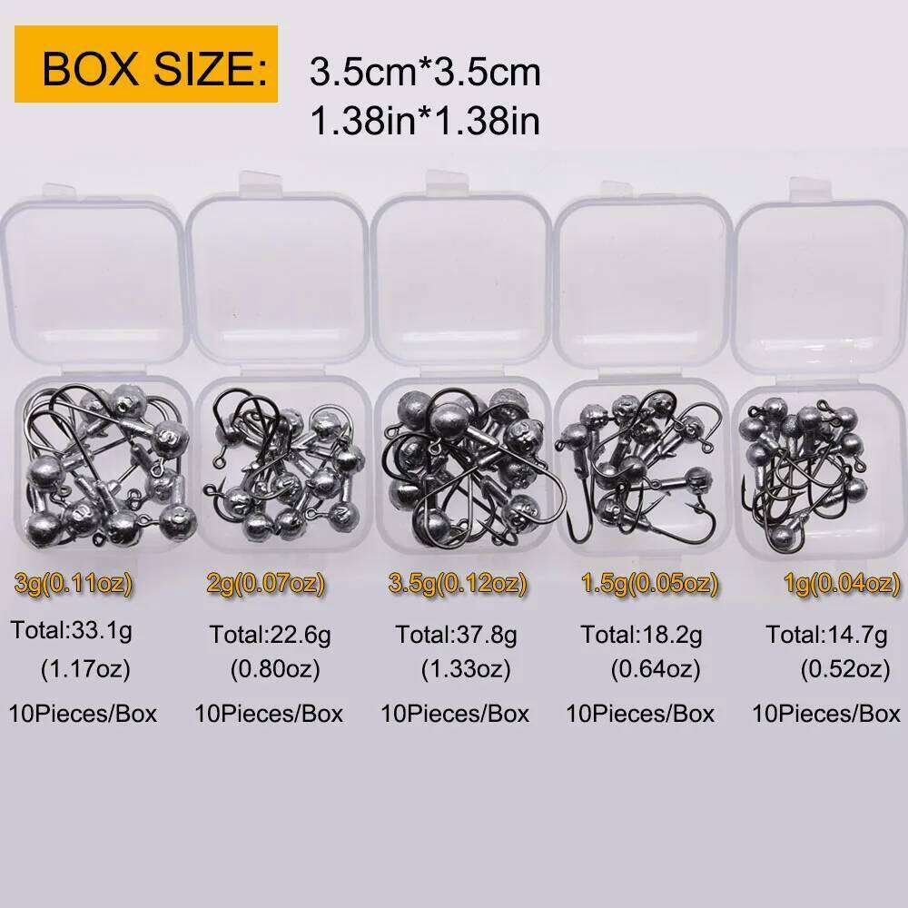 MrLurion1g 2g 3g 4g 6g 10g 25g 1Box jigging head hooks , all kinds of fishhooks,high quality fishing tackle for softbait S260305