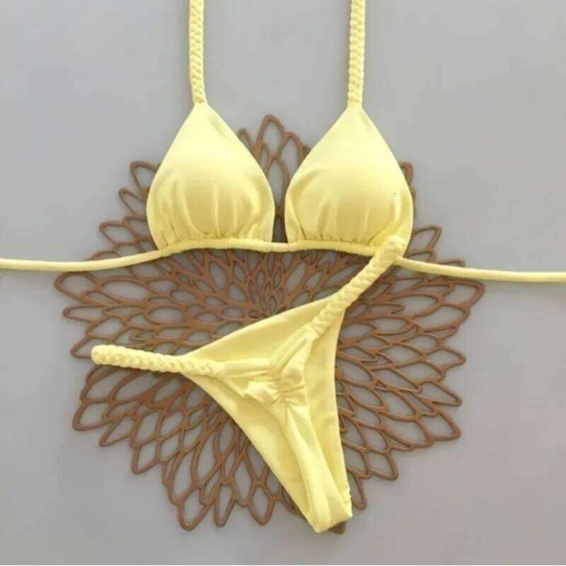 Micro Bikinis 2025 Push Up Women Swimsuits Sexy Swimwear Brazilian Bikini Set Thong Biquini Solid Swimsuit Summer Beachwear XJ260206