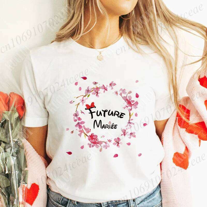 French Girls Bachelorette EVJF Party Tshirt Women Y2k Graphic Tops Team Future Bride T-Shirt Single Farewell Bridal Wedding Tees XJ260306