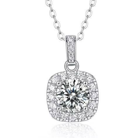 9 Wholesale 925 Silver Pass Diamond Tester Jewelry Fine 03 to 3CT VVS1 D Color Moissanite Square Pendant Necklaces for Women