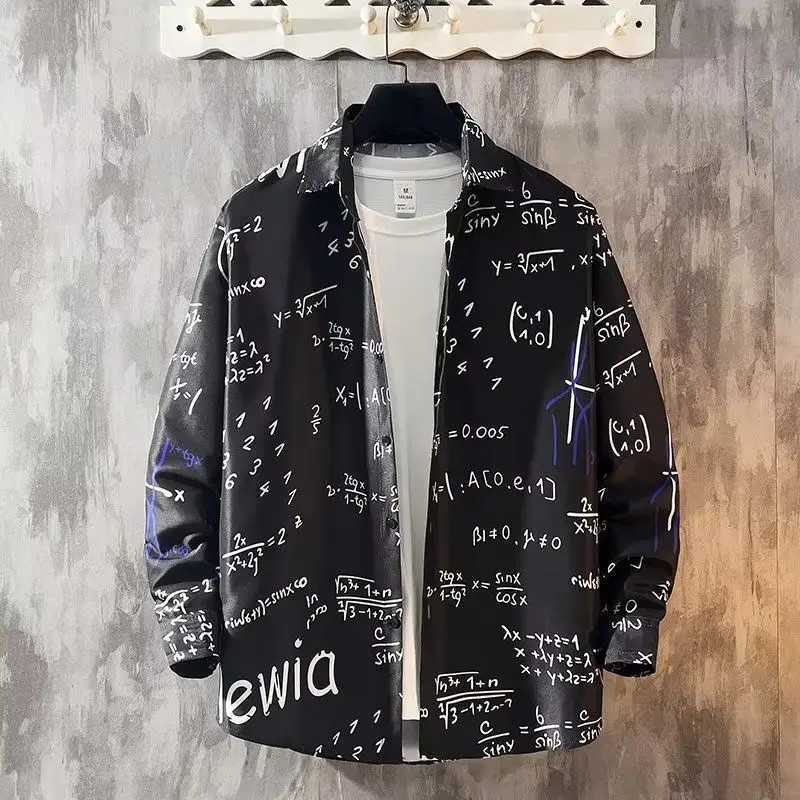 Spring Autumn New Turn-down Collar Long Sleeve Shirt Man High Street Button Cardigan Japanese Style Loose Casual Tops M260309