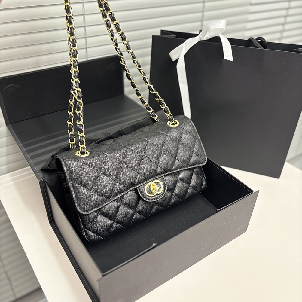 Designer Bags Shoulder Bags Luxury High Quality Classics Bag Plaid Buckle Sheepskin And Caviar Bags Flip Bag Leather Wallet Quilted Bag Fashion Bags 25cm