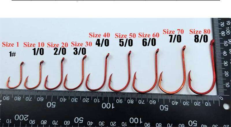 Fishing Hook Red with Barb High Carbon Steel Fishhook Bend Mouth Triangular Fast Attack Single Hooks Lot 10 Pieces Sale S260305