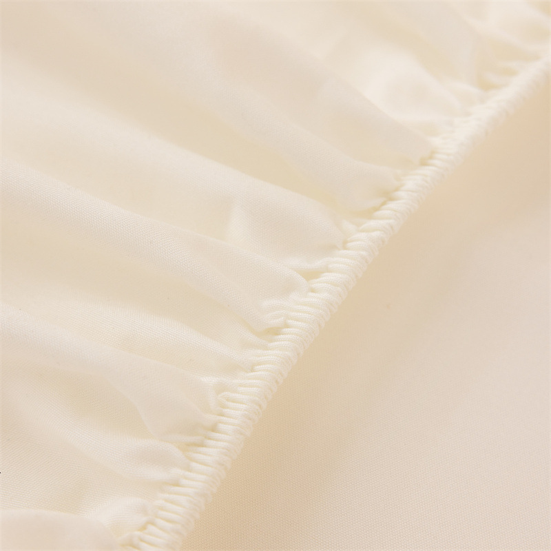 Class A Solid Color Washed Fitted Three-Piece Set Skin-Friendly Cotton Single Sheet Bed Dormitory Dustproof Mattress Cover