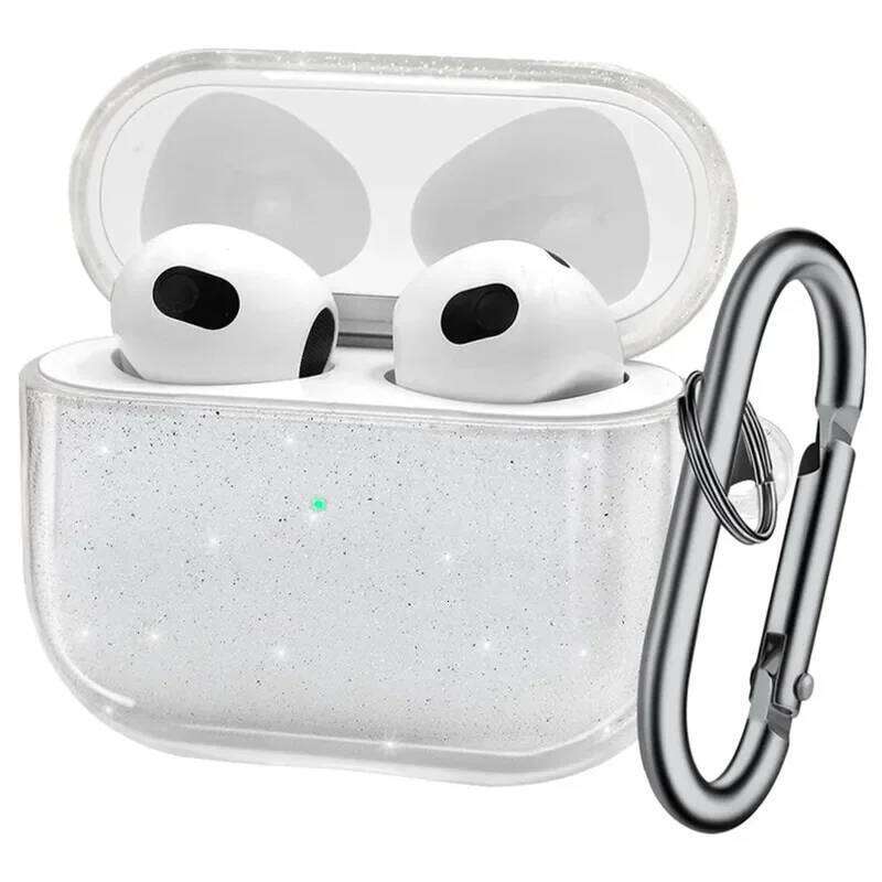 Bling Glitter Soft TPU Earphone Case for Airpods 4 2024 Pro 2 Generation Air Pods 3 1 3rd Gen Cover with Keychain Accessory 26Y0309